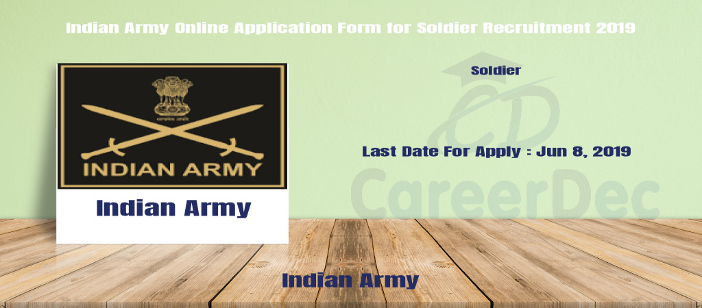 Indian Army Online Application Form for Soldier Recruitment 2019 Cover Image