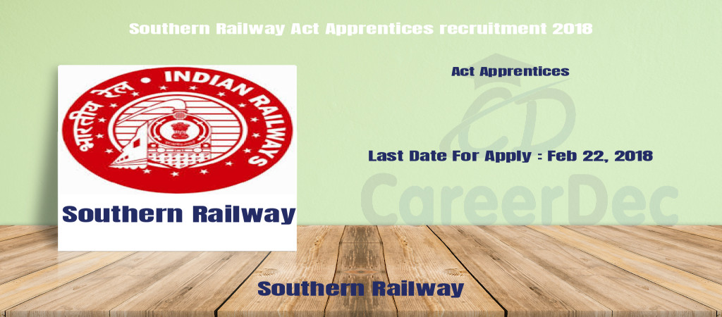 Southern Railway Act Apprentices recruitment 2018 Cover Image