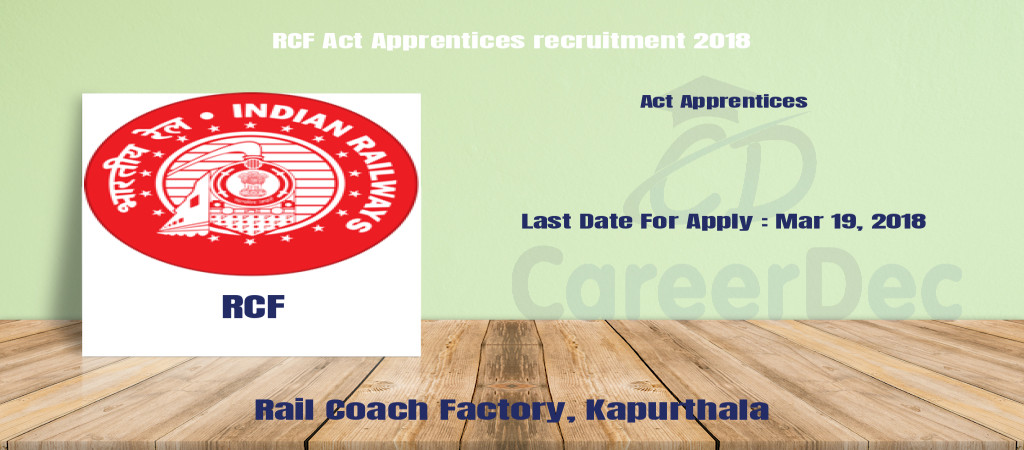 RCF Act Apprentices recruitment 2018 Cover Image