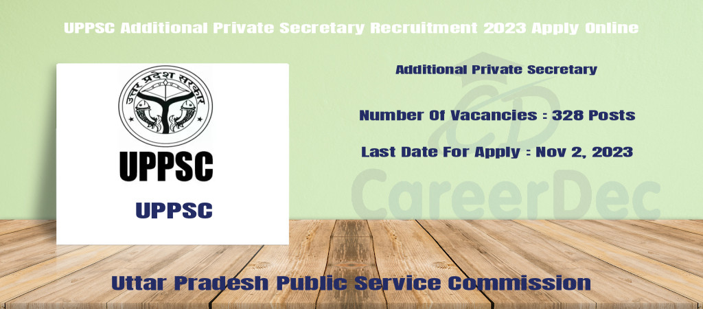 UPPSC Additional Private Secretary Recruitment 2023 Apply Online Cover Image