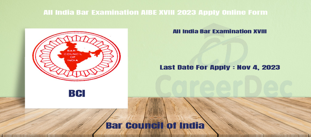 All India Bar Examination AIBE XVIII 2023 Apply Online Form Cover Image