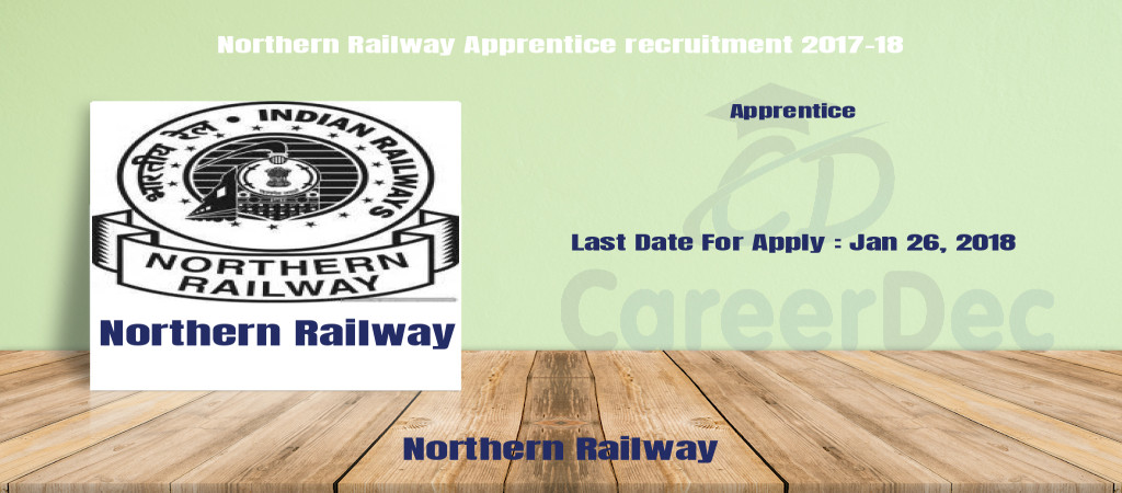 Northern Railway Apprentice recruitment 2017-18 Cover Image