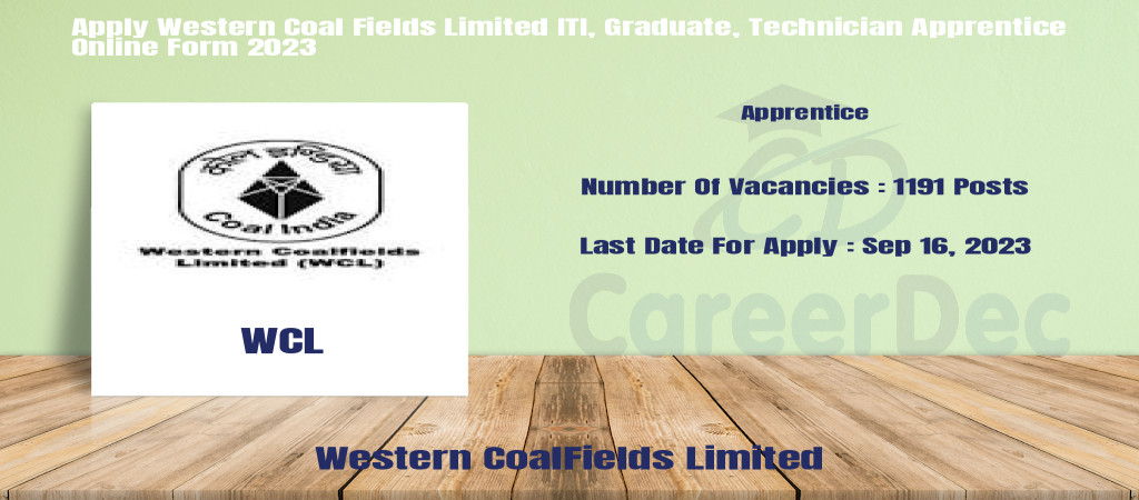 Apply Western Coal Fields Limited ITI, Graduate, Technician Apprentice Online Form 2023 Cover Image