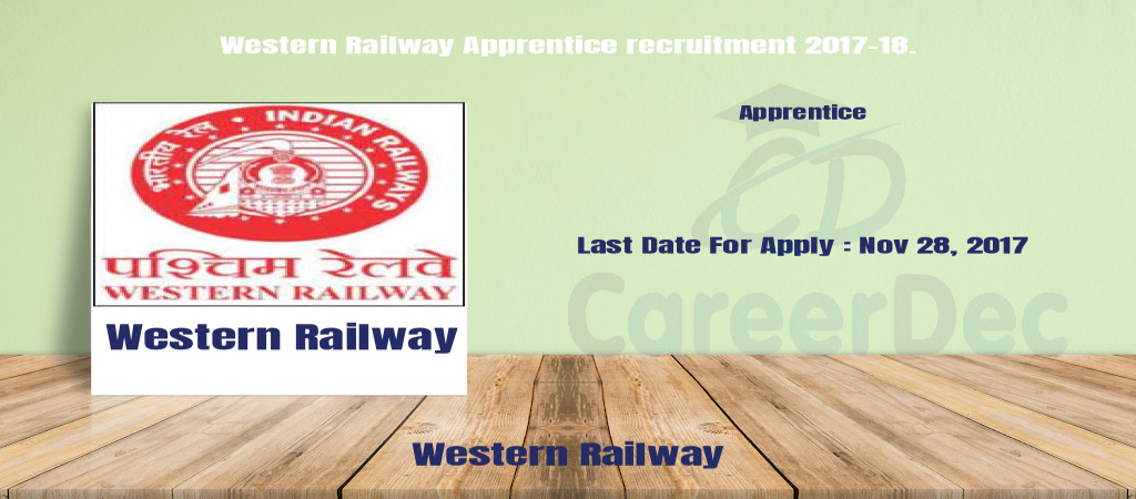 Western Railway Apprentice recruitment 2017-18. Cover Image