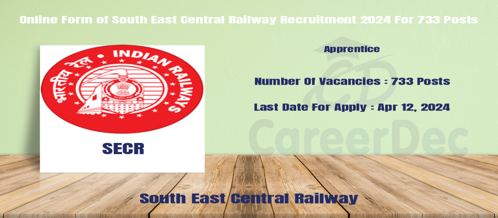 Online Form of South East Central Railway Recruitment 2024 For 733 Posts Cover Image