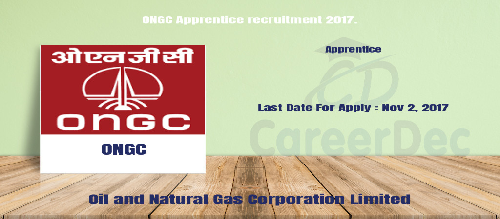 ONGC Apprentice recruitment 2017. Cover Image