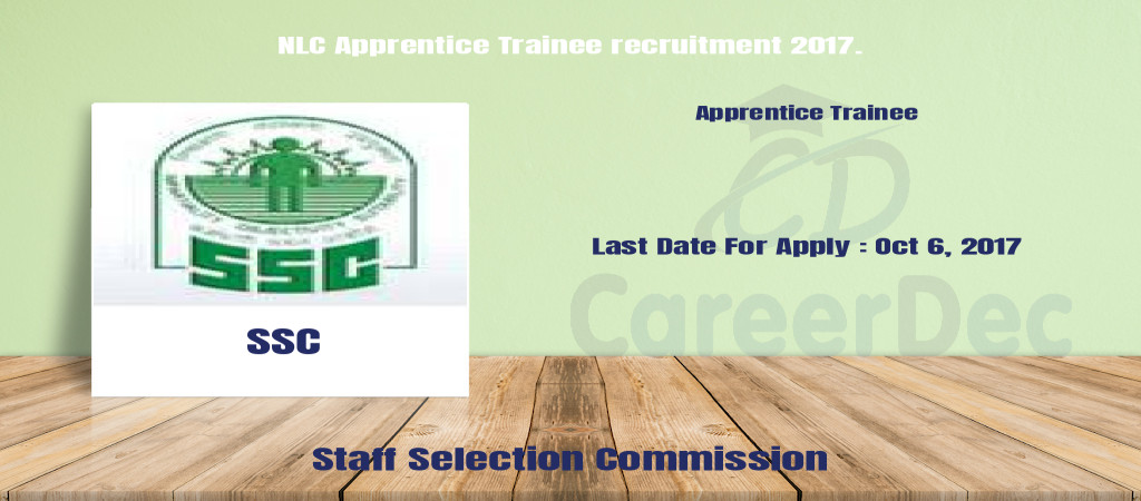 NLC Apprentice Trainee recruitment 2017. Cover Image