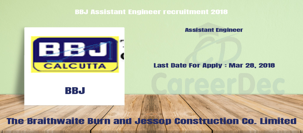 BBJ Assistant Engineer recruitment 2018 Cover Image