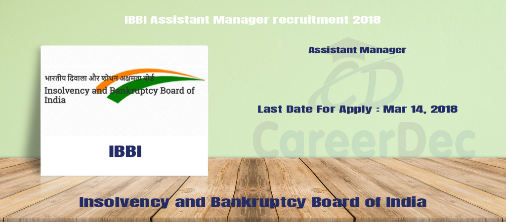 IBBI Assistant Manager recruitment 2018 Cover Image