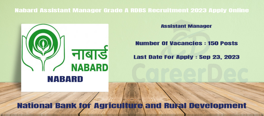 Nabard Assistant Manager Grade A RDBS Recruitment 2023 Apply Online Cover Image