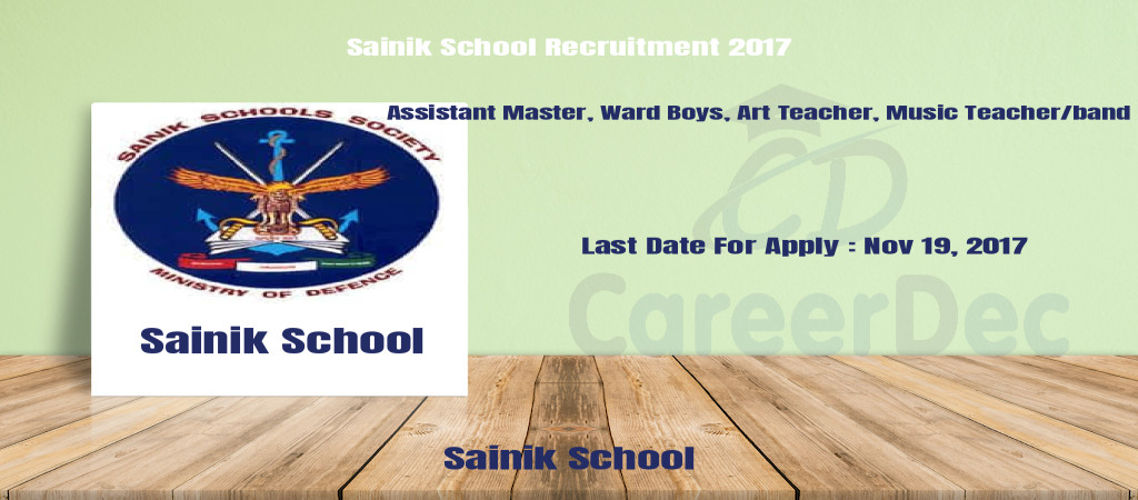 Sainik School Recruitment 2017 Cover Image