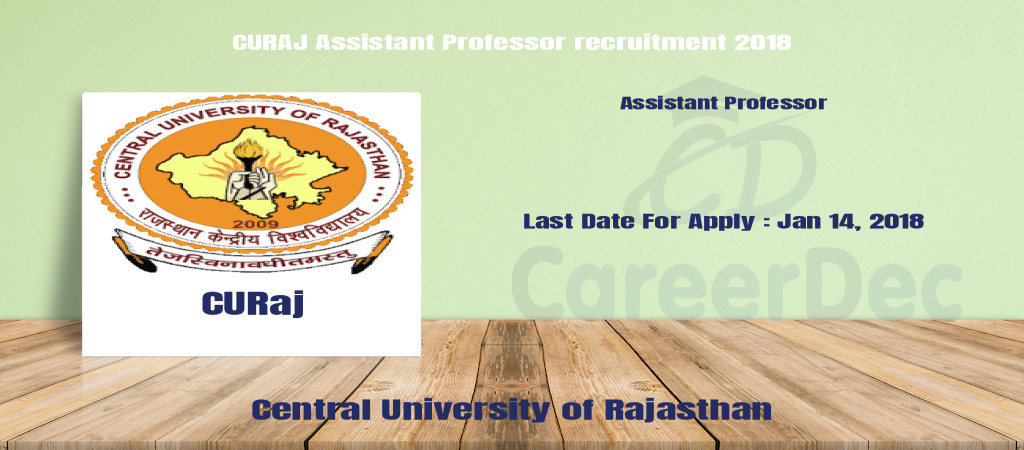 CURAJ Assistant Professor recruitment 2018 Cover Image