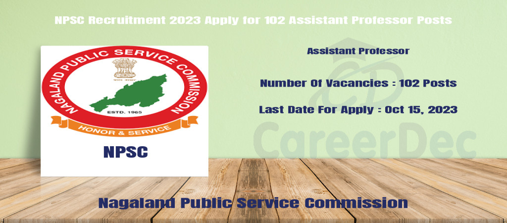 NPSC Recruitment 2023 Apply for 102 Assistant Professor Posts Cover Image