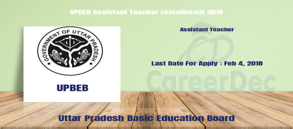 UPBEB Assistant Teacher recruitment 2018 Cover Image