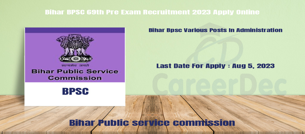 Bihar BPSC 69th Pre Exam Recruitment 2023 Apply Online Cover Image