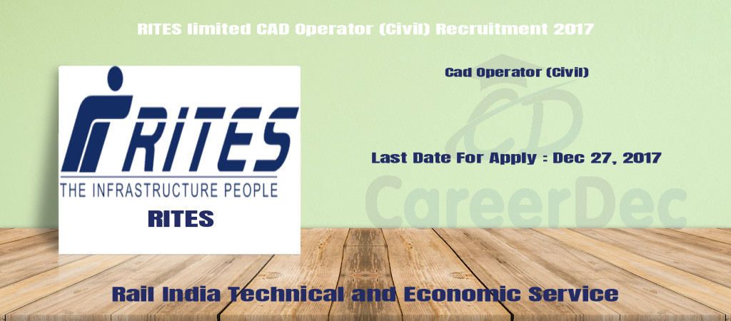 RITES limited CAD Operator (Civil) Recruitment 2017 Cover Image