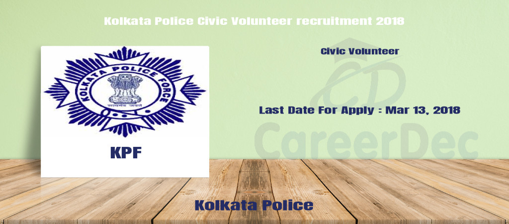 Kolkata Police Civic Volunteer recruitment 2018 Cover Image
