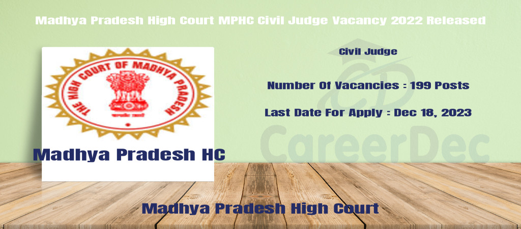 Madhya Pradesh High Court MPHC Civil Judge Vacancy 2022 Released Cover Image