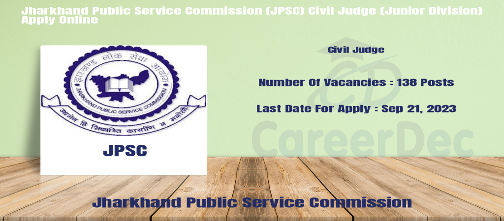 Jharkhand Public Service Commission (JPSC) Civil Judge (Junior Division) Apply Online logo