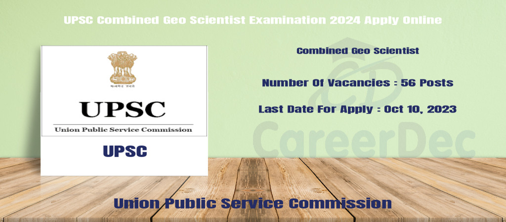 UPSC Combined Geo Scientist Examination 2024 Apply Online Cover Image