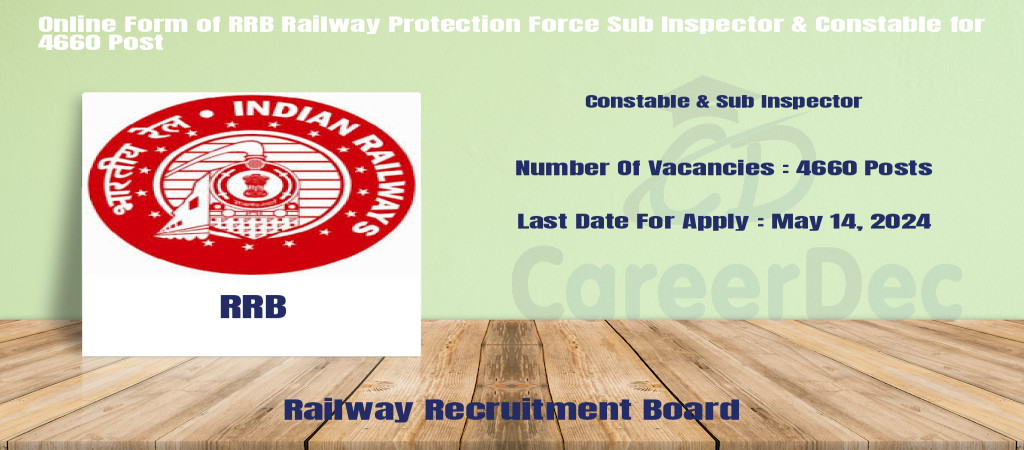 Online Form of RRB Railway Protection Force Sub Inspector & Constable for 4660 Post Cover Image
