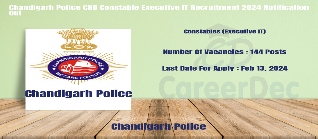 Chandigarh Police CHD Constable Executive IT Recruitment 2024 Notification Out Cover Image