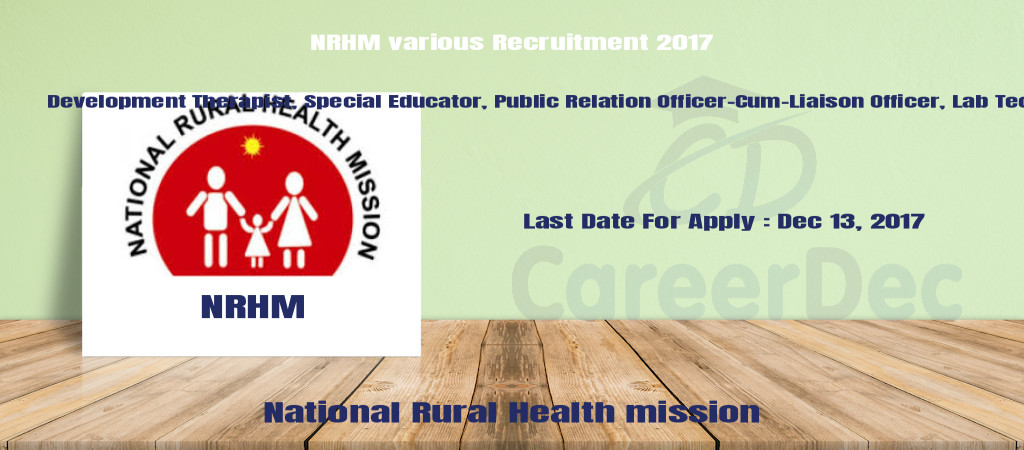 NRHM various Recruitment 2017 Cover Image