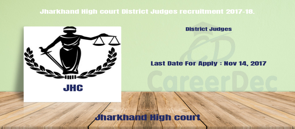Jharkhand High court District Judges recruitment 2017-18. Cover Image