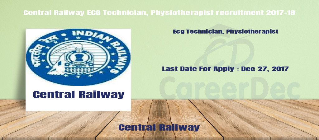 Central Railway ECG Technician, Physiotherapist recruitment 2017-18 Cover Image