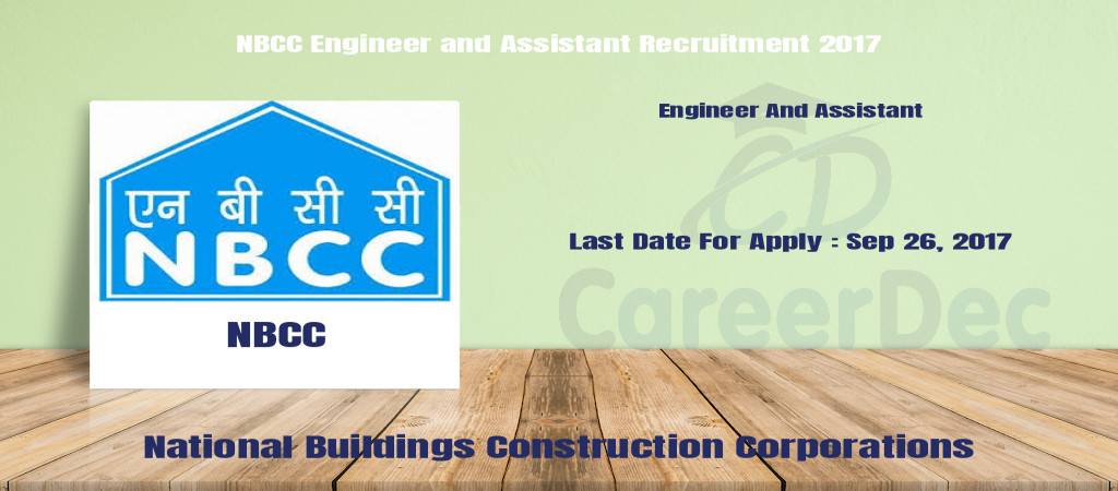 NBCC Engineer and Assistant Recruitment 2017 Cover Image