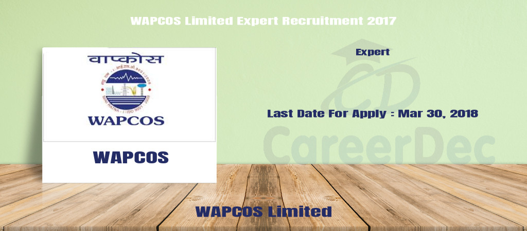 WAPCOS Limited Expert Recruitment 2017 Cover Image