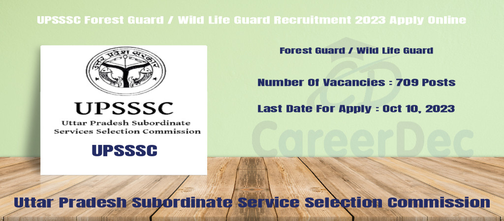 UPSSSC Forest Guard / Wild Life Guard Recruitment 2023 Apply Online Cover Image