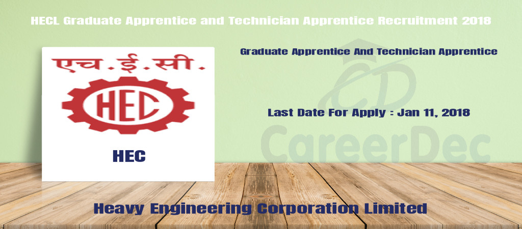 HECL Graduate Apprentice and Technician Apprentice Recruitment 2018 Cover Image