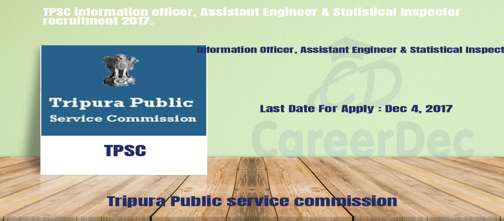 TPSC information officer, Assistant Engineer & Statistical Inspector recruitment 2017. Cover Image