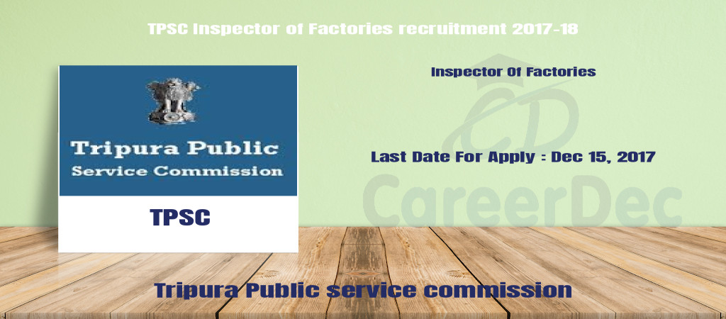 TPSC Inspector of Factories recruitment 2017-18 Cover Image