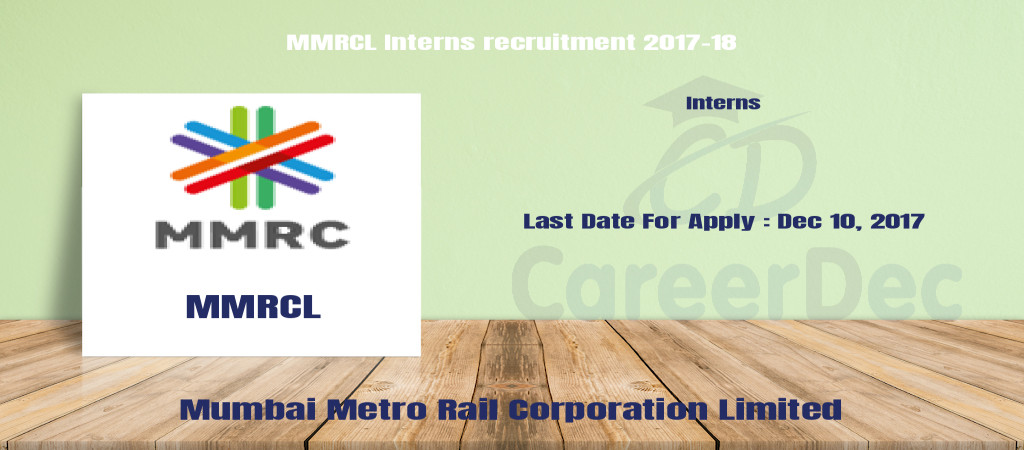 MMRCL Interns recruitment 2017-18 Cover Image