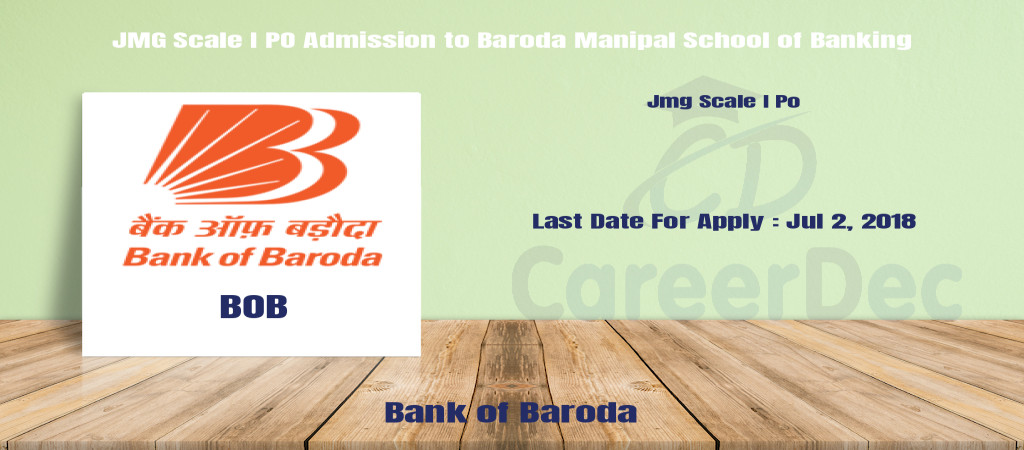 JMG Scale I PO Admission to Baroda Manipal School of Banking Cover Image