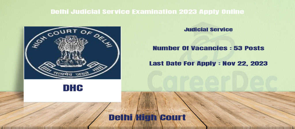 Delhi Judicial Service Examination 2023 Apply Online Cover Image