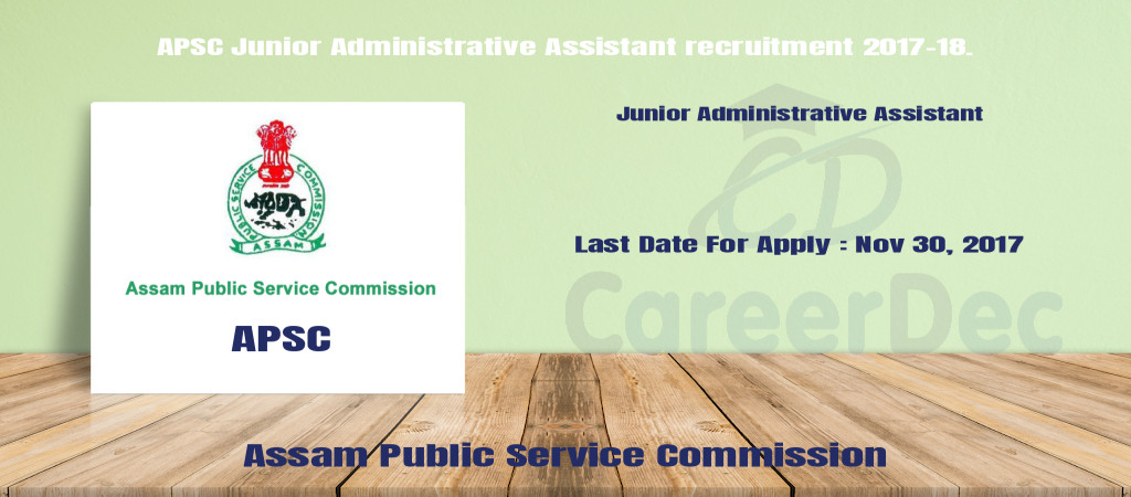 APSC Junior Administrative Assistant recruitment 2017-18. Cover Image