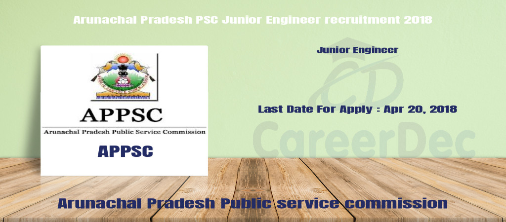Arunachal Pradesh PSC Junior Engineer recruitment 2018 Cover Image