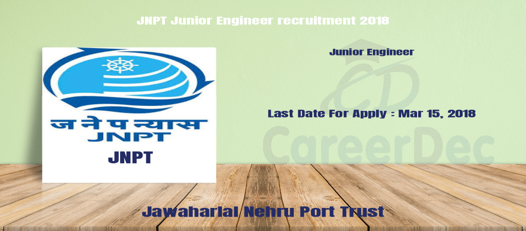 JNPT Junior Engineer recruitment 2018 Cover Image