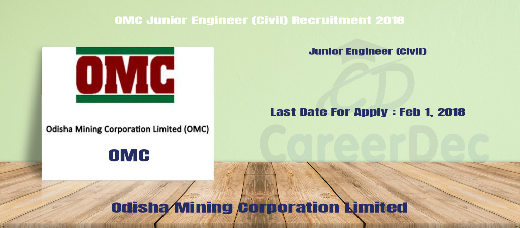 OMC Junior Engineer (Civil) Recruitment 2018 Cover Image