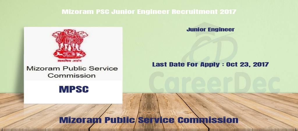 Mizoram PSC Junior Engineer Recruitment 2017 Cover Image