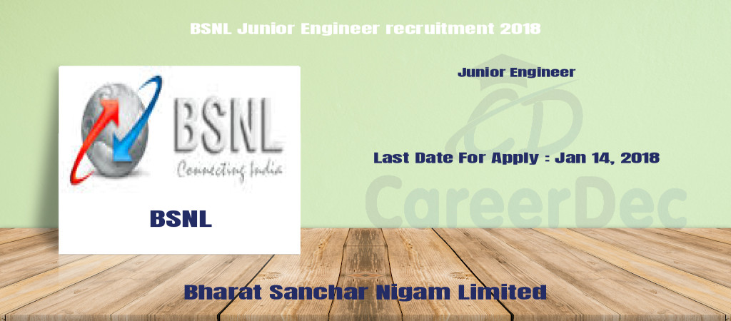 BSNL Junior Engineer recruitment 2018 Cover Image