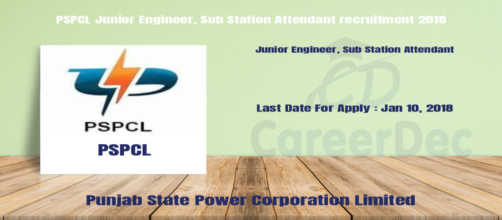 PSPCL Junior Engineer, Sub Station Attendant recruitment 2018 Cover Image