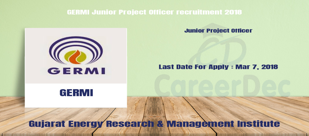 GERMI Junior Project Officer recruitment 2018 Cover Image