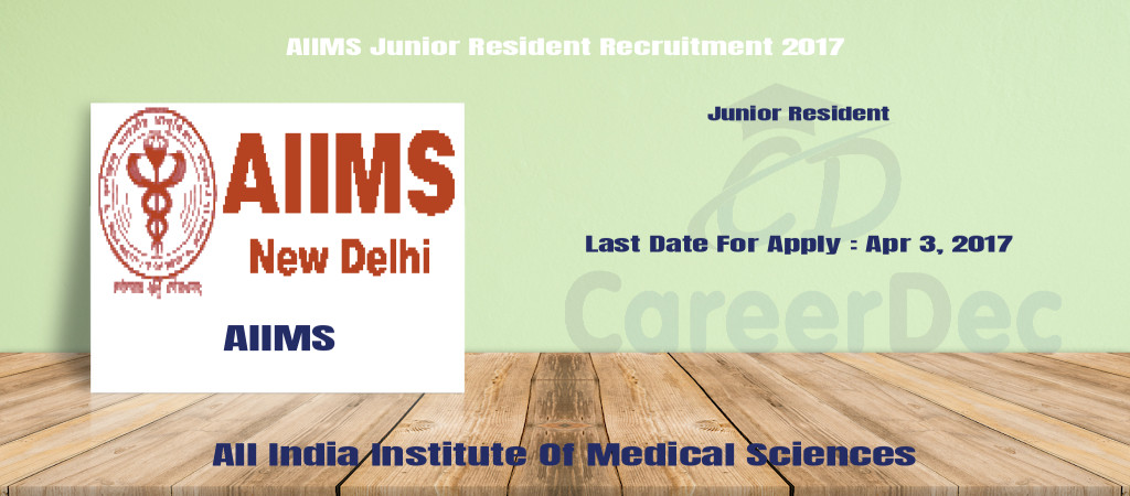 AIIMS Junior Resident Recruitment 2017 Cover Image