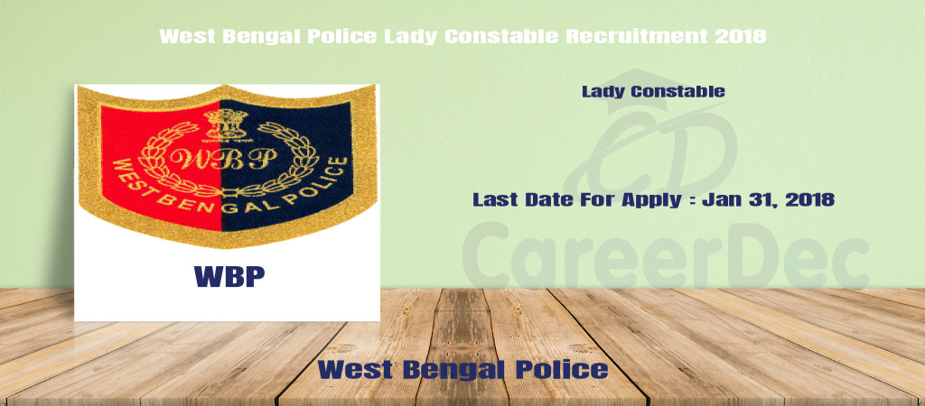 West Bengal Police Lady Constable Recruitment 2018 Cover Image
