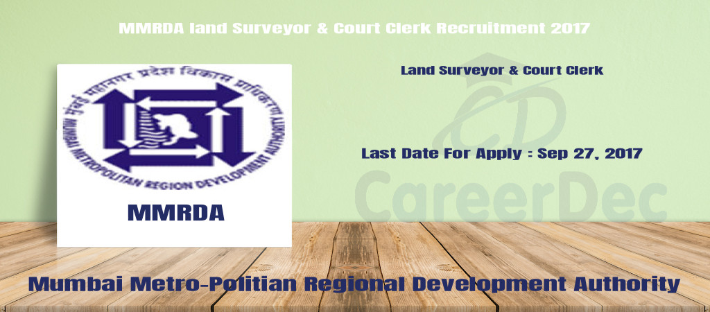 MMRDA land Surveyor & Court Clerk Recruitment 2017 Cover Image