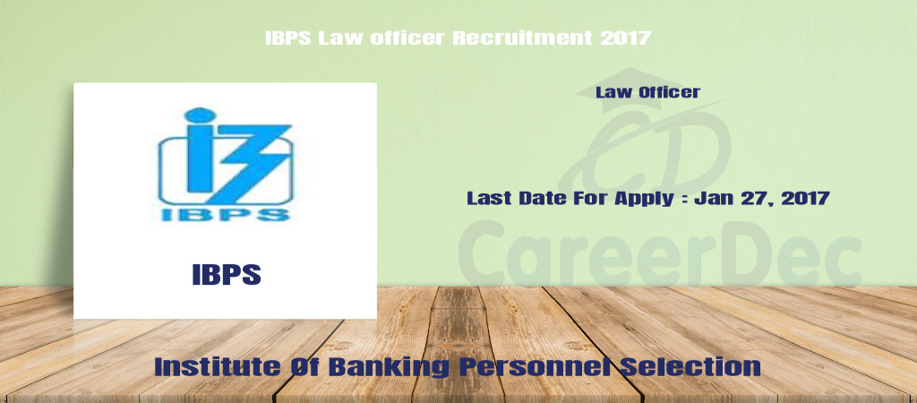 IBPS Law officer Recruitment 2017 Cover Image